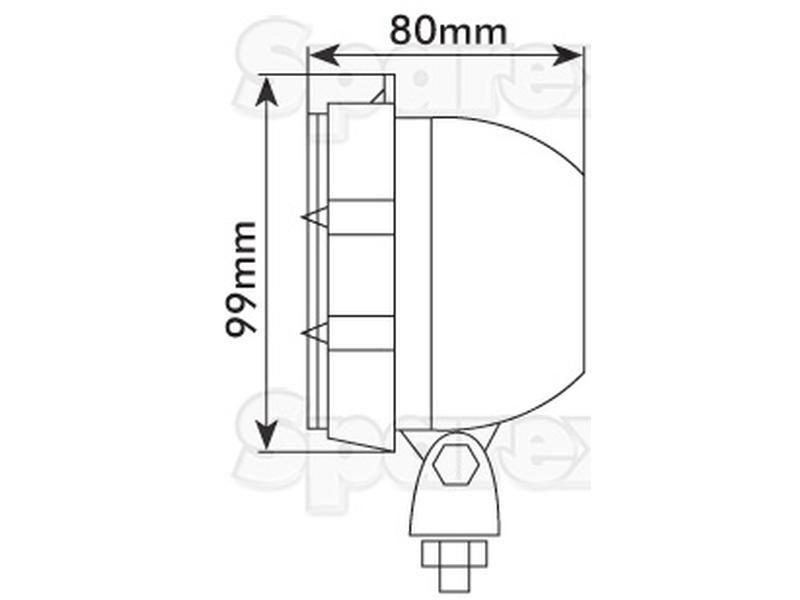 Halogen Work Light Rectangular RH & LH - 12V (55W)