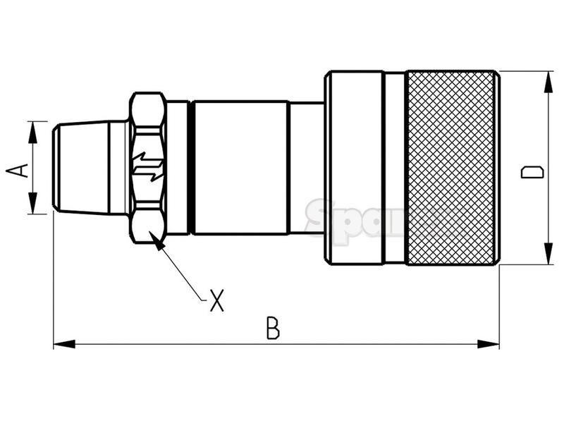 Poppet Valve Screw Couplings - Female - 1/4''NPT - PVVM Series Faster S.p.A (PVVM1/14NPT F, PVVM1/14NPTF)