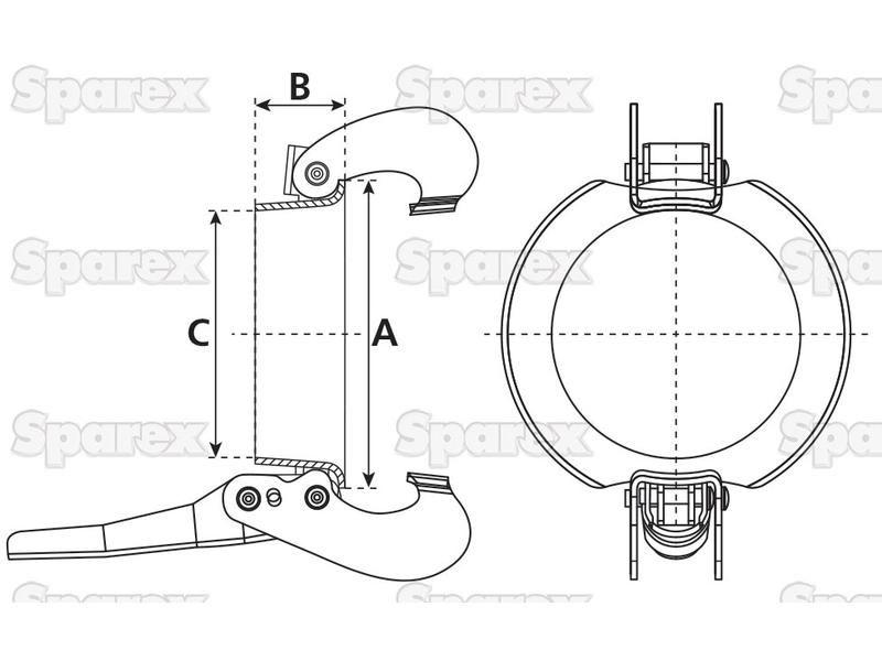 Clamp Ring 4" Galvanised B | for Bauer Slurry Couplings