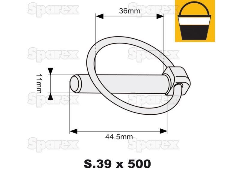Round Linch Pin, Pin Ø11mm x 44.5mm (500 pcs. Large Bucket)