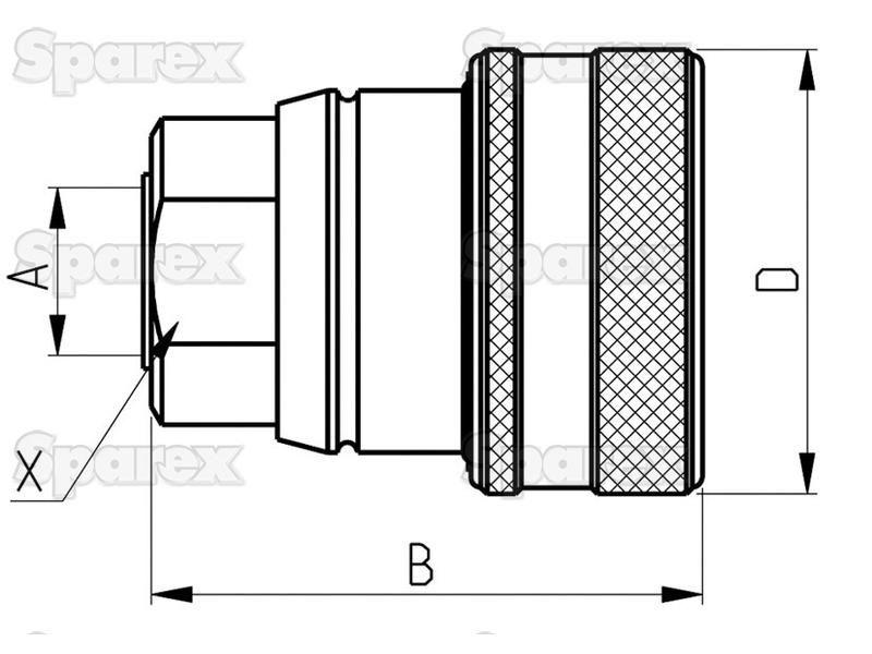 Sparex Hydraulic Trailer Brake Coupling Female M18 x 1.50 Metric Female Thread (Agripak 1pc.)