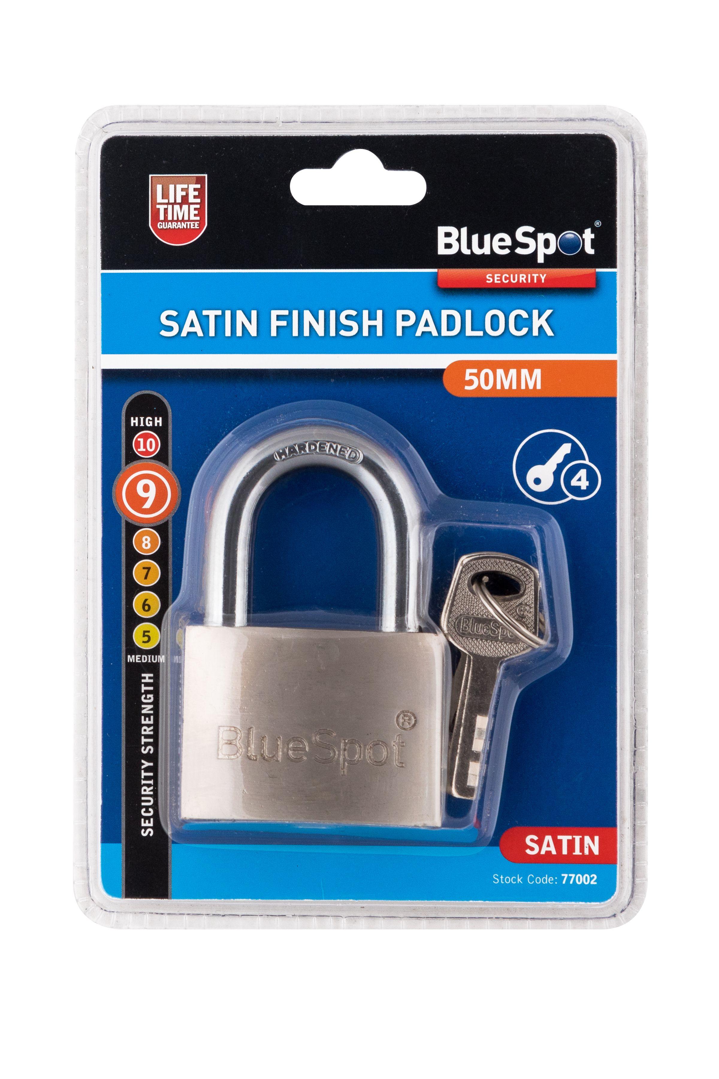Blue Spot Tools 50mm Satin Finish Padlock