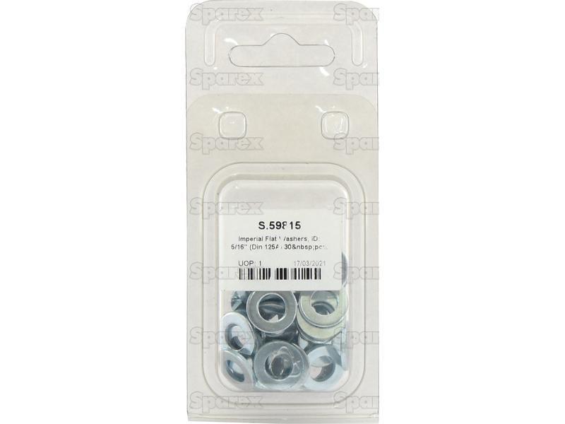 Imperial Flat Washers, ID: 5/16'' (Din 125A) 30 pcs. Agripak