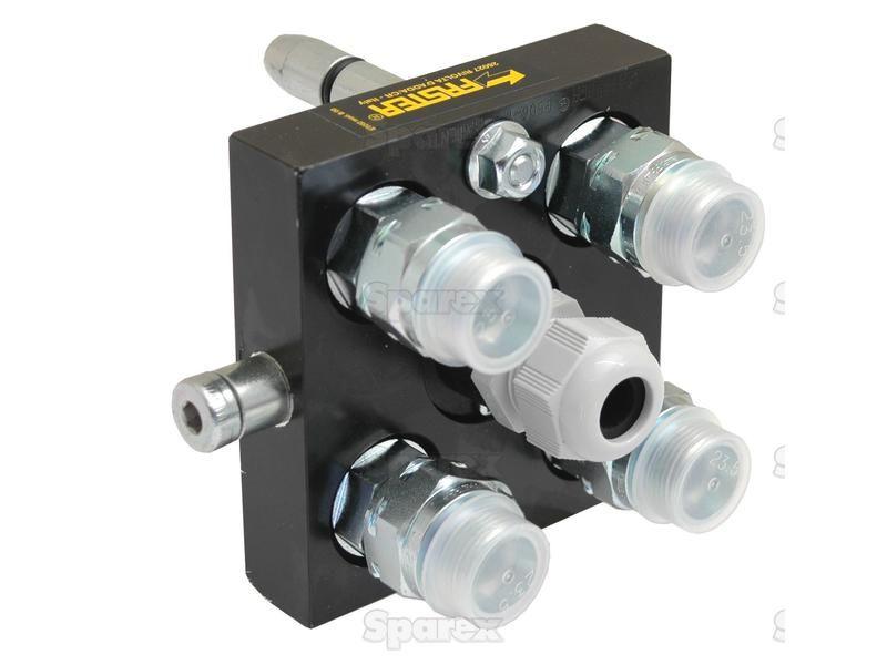 Faster Multiport Coupling - 4 Ports 3/8'' Body x M22 x 1.50 Metric Male Thread (Mobile Part) with 1 x Electric 3-pin plug Faster S.p.A (2P506142/2MC, 2P506-1-4-2/2MC)