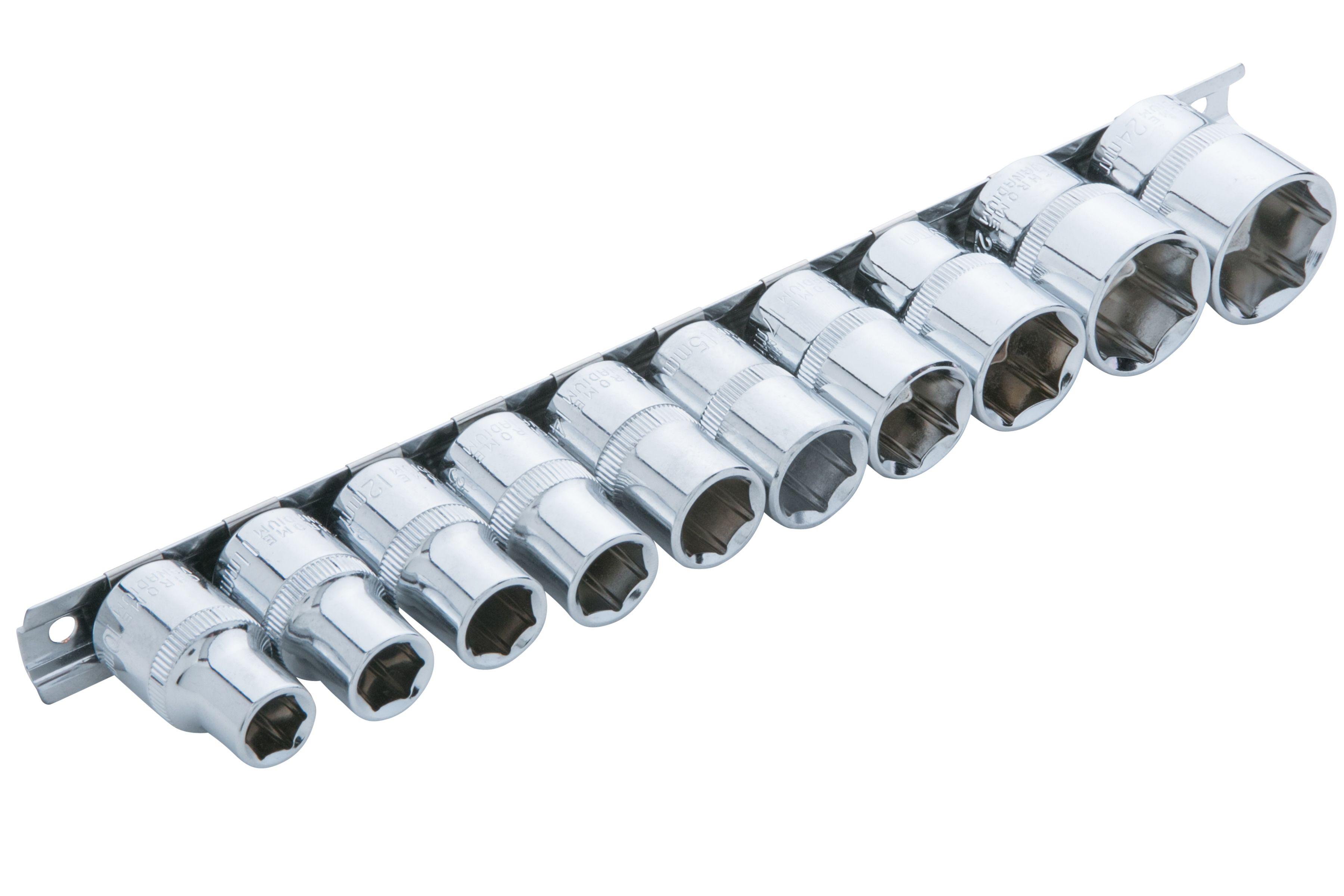 Blue Spot Tools 10 PCE 1/2" Metric Socket Set (10-24mm)