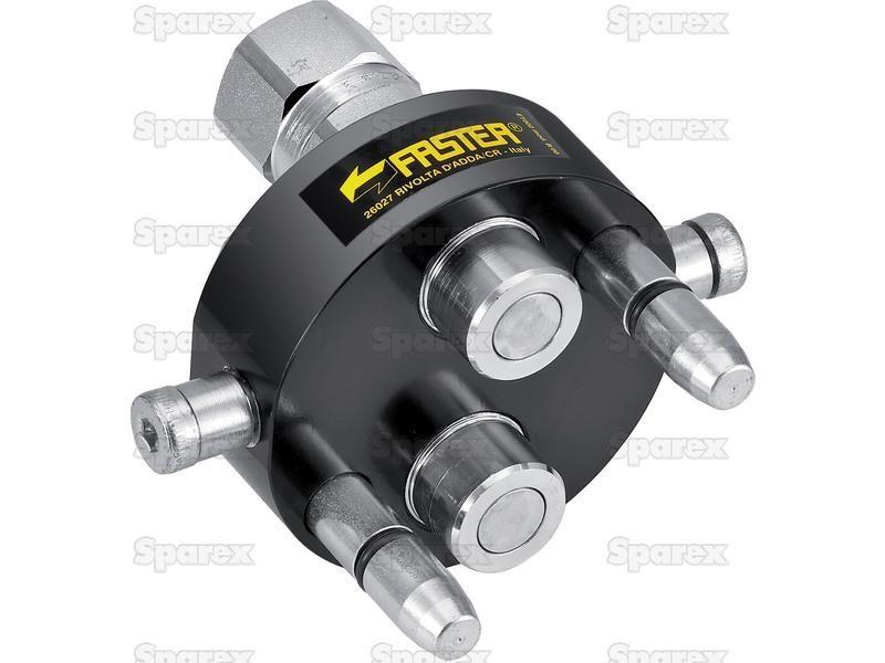 Faster Multiport Coupling - 2 Ports 1/2'' Body x 1/2'' BSP Female Thread (Mobile Part) Faster S.p.A (3P208G212GMC)