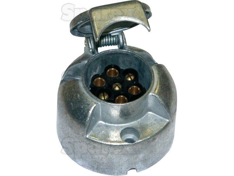 7 Pin Trailer Socket Female with Spade Connectors (Metal) 12v
