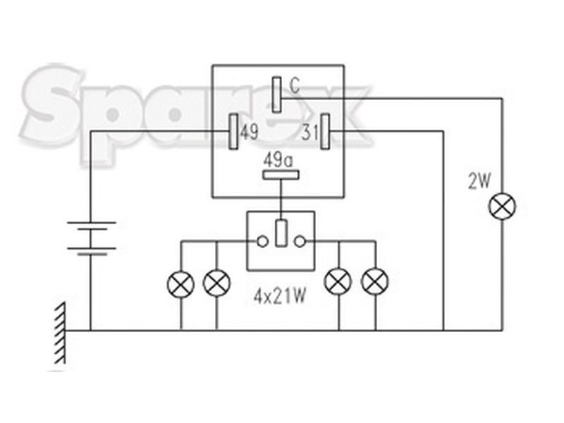 FLASHER RELAY AGRIPAK 2 (4) X21W-12V