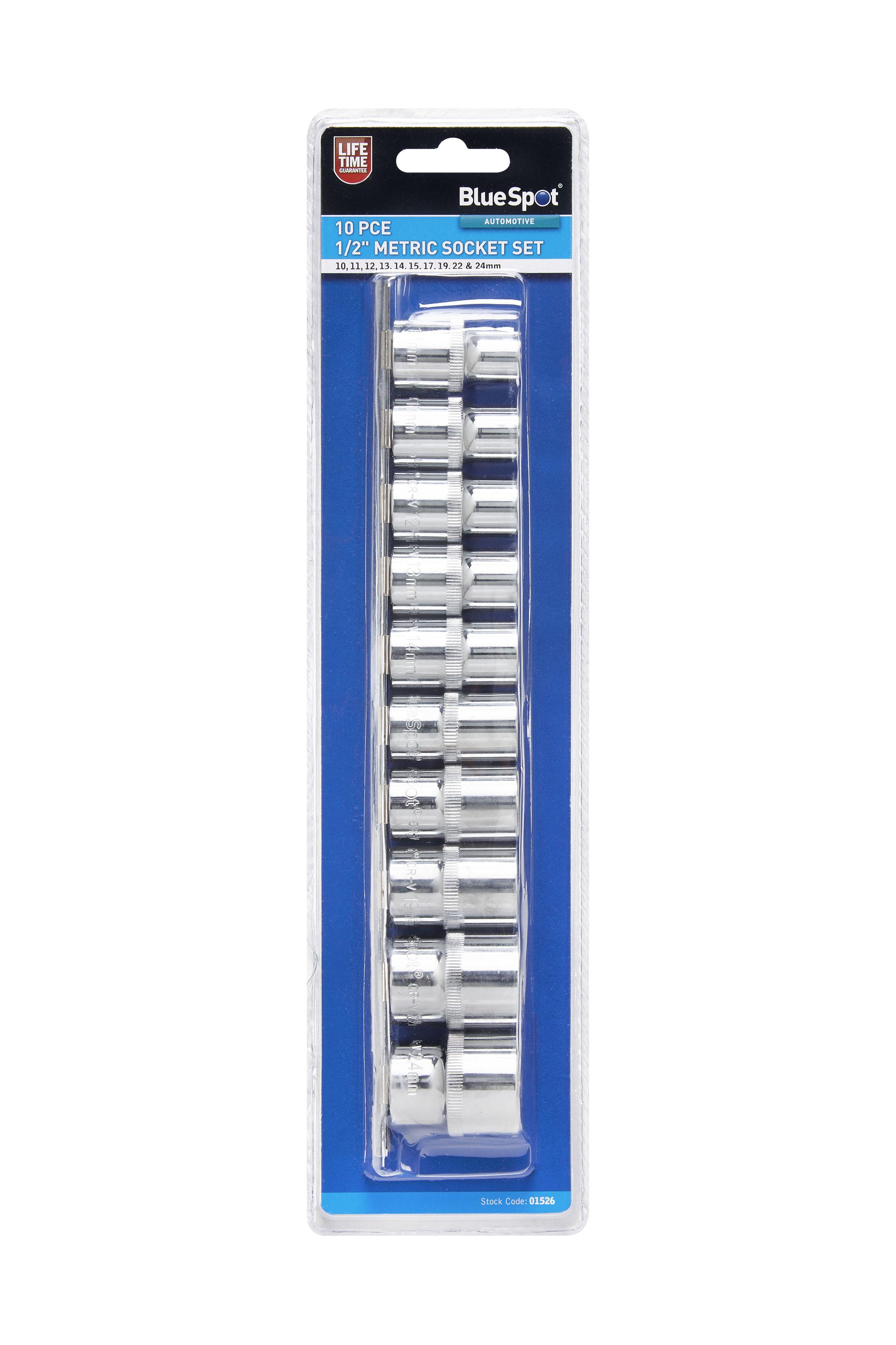 Blue Spot Tools 10 PCE 1/2" Metric Socket Set (10-24mm)