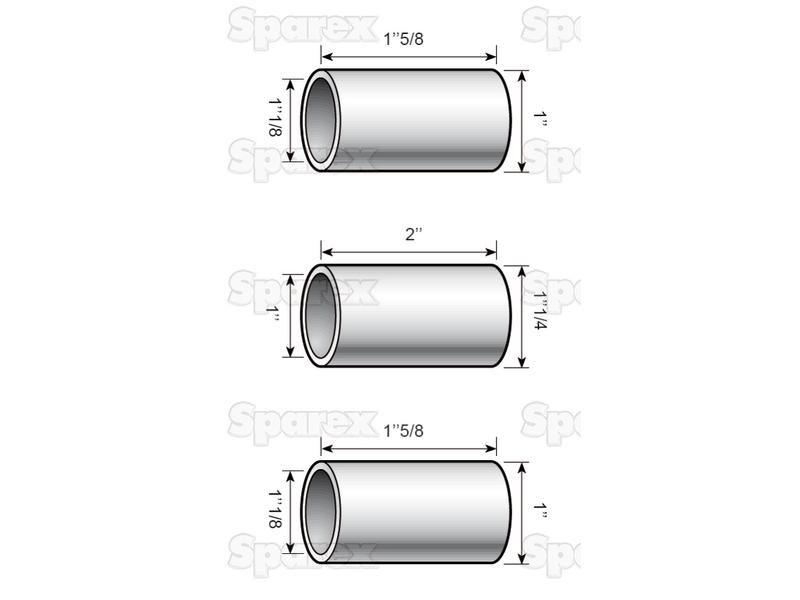 Top and Lower Link Conversion Bushes (Cat. 3 to 2) (3 pcs. Agripak)