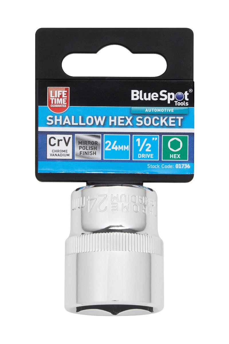 Blue Spot Tools Individual 24mm 1/2" Shallow Hex Socket