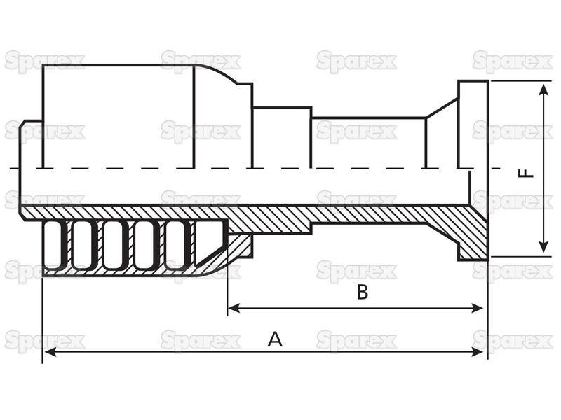 Parker Hose Insert 1'' x Straight Flange PARKER HANNIFIN (11570-16-16, 11570-16-16-, 11570-16-16-1P)
