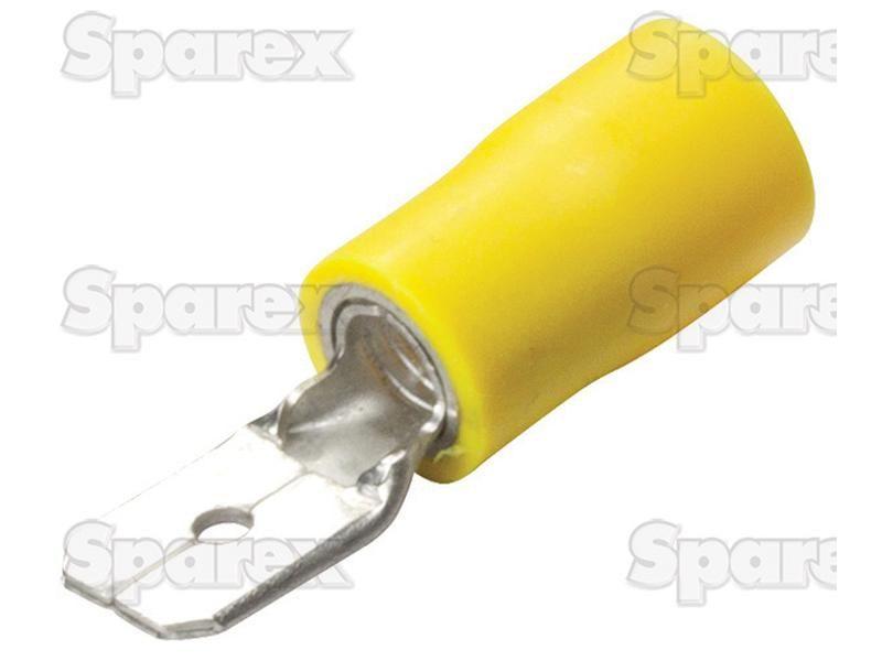 Pre Insulated Spade Terminal, Double Grip - Male, 6.3mm, Yellow (4.0 - 6.0mm)