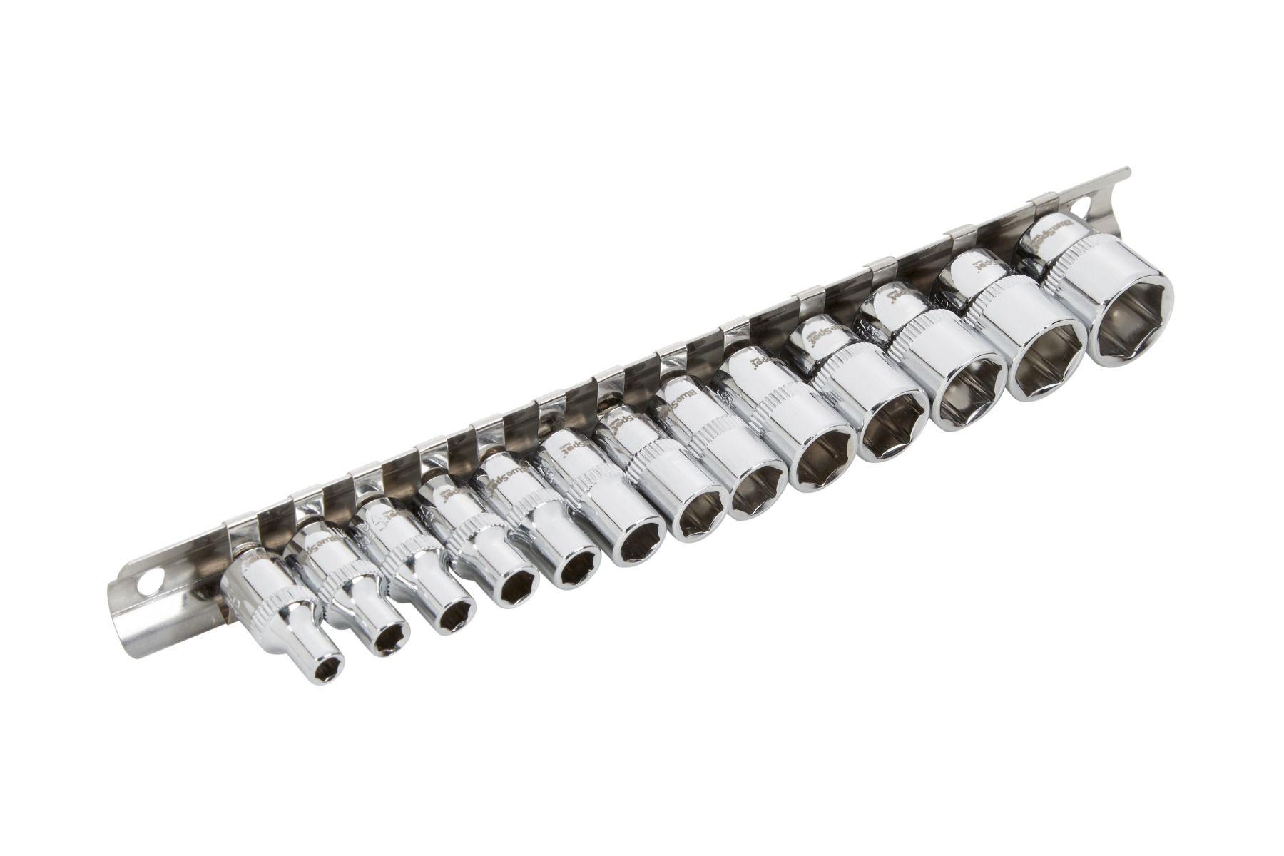 Blue Spot Tools 13PCE 1/4" Socket Set On Rail