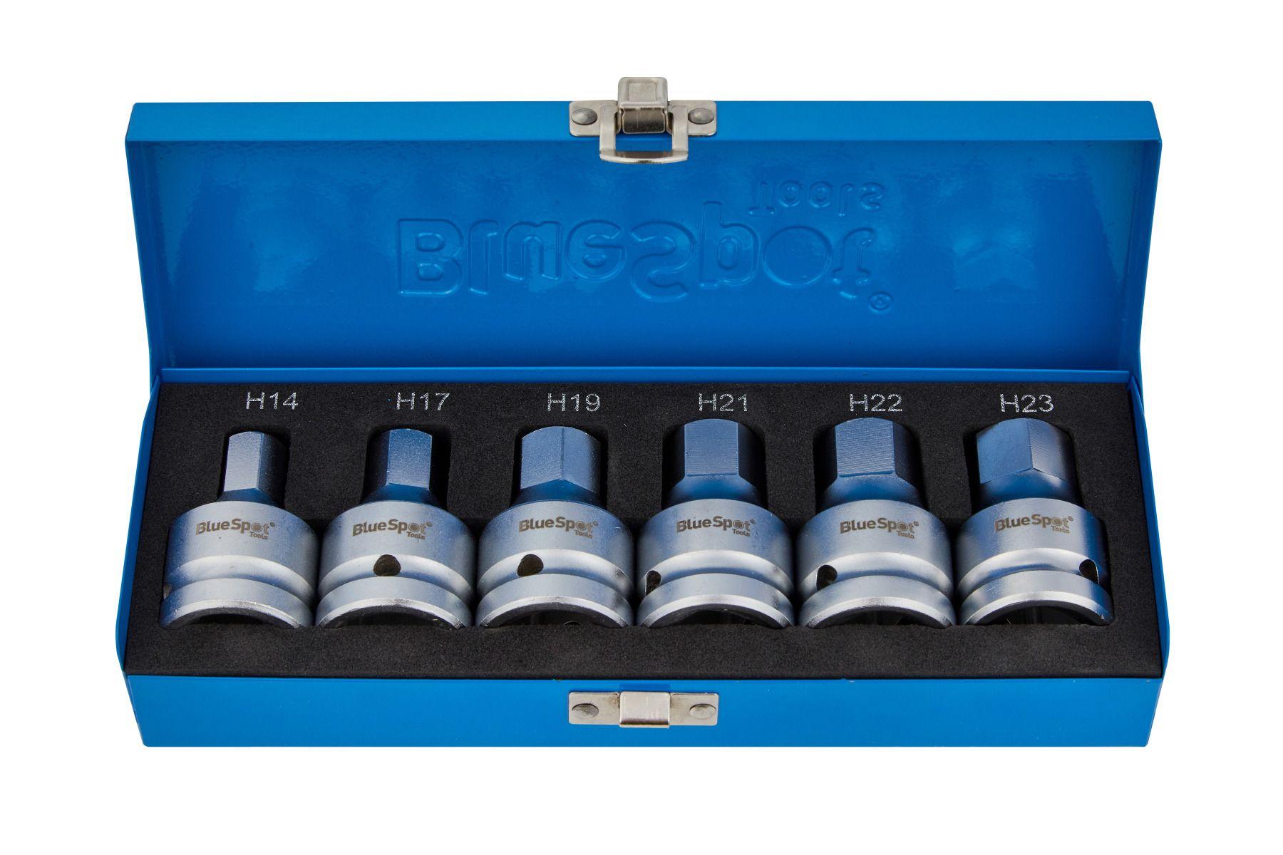 Blue Spot Tools 6 PCE 3/4" Drive Hex Bit Sockets H14-H23