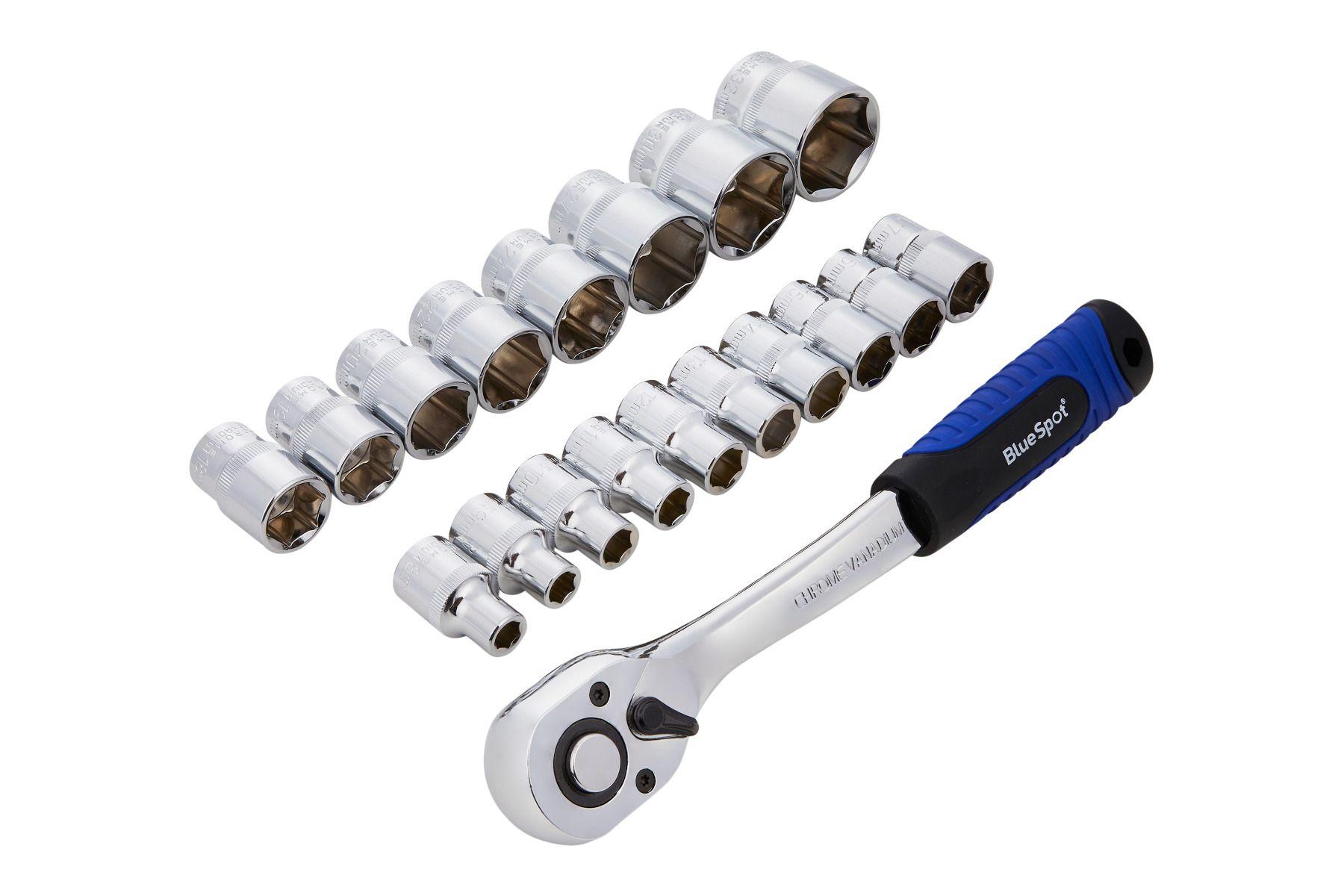 BLUE SPOT 19 PCE 1/2" DRIVE METRIC SOCKET SET 8-32mm