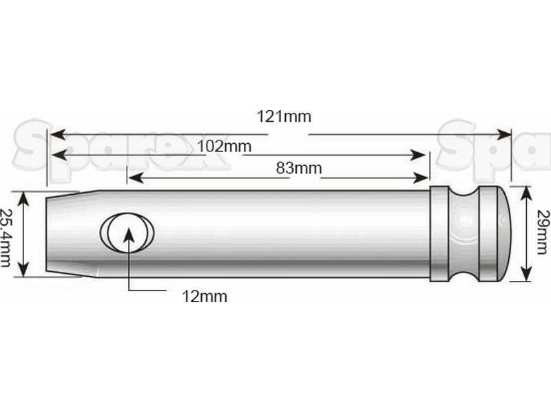 Top link pin & chain 25x83mm Cat. 2