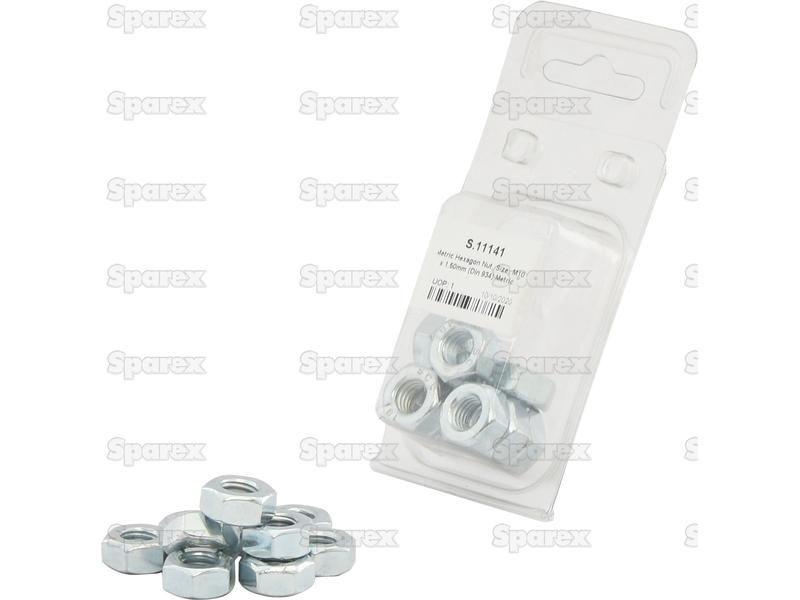 Metric Hexagon Nut, Size: M10 x 1.50mm (Din 934) Metric Coarse