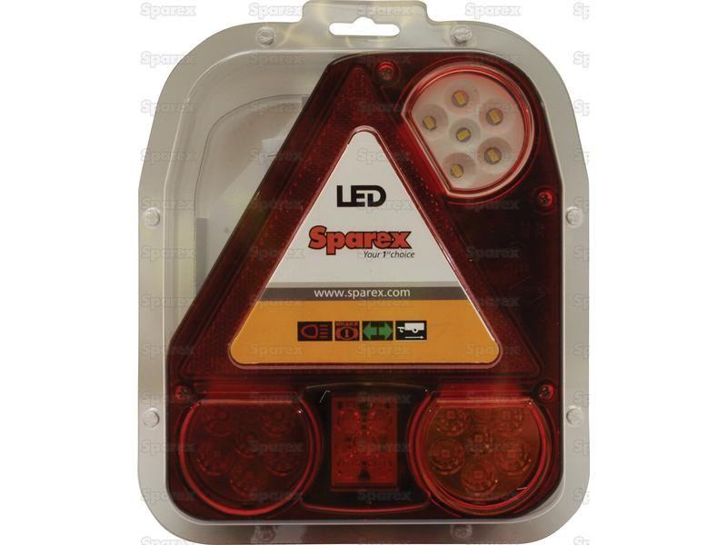 LED Rear Combination Light, Function: 4, Brake / Tail / Indicator / Reverse, LH, 12-24V