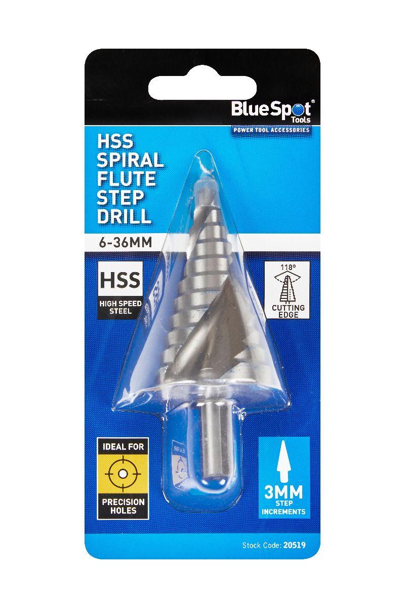 Blue Spot Tools HSS Spiral Flute Step Drill (6-36mm)