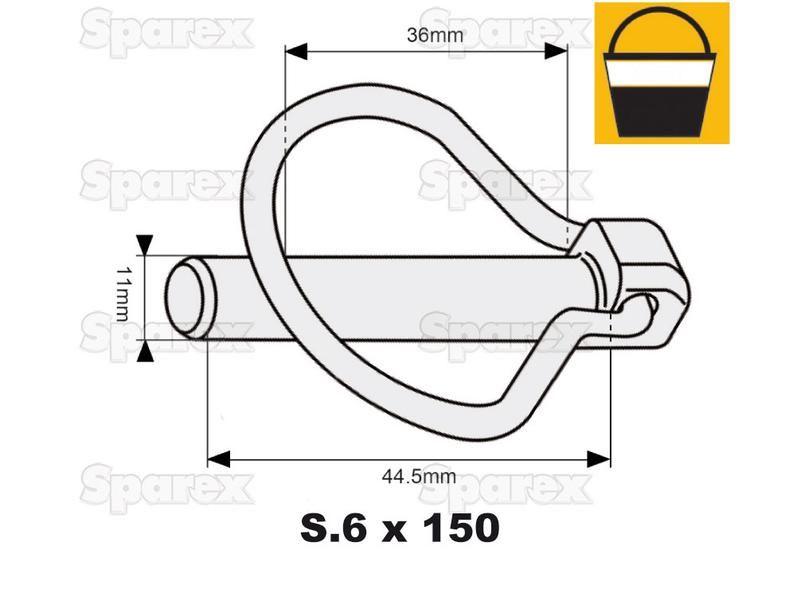 Pear Linch Pin, Pin Ø11mm x 44.5mm (150 pcs. Small Bucket)