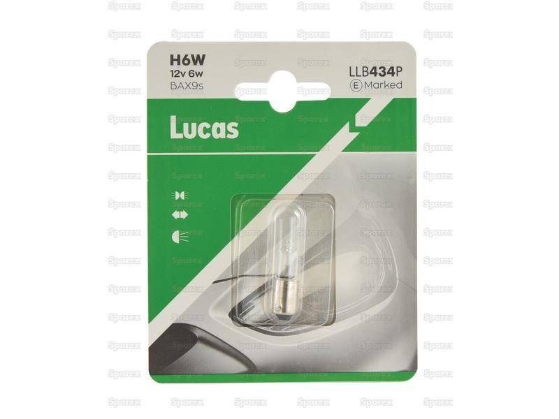 Halogen Stop/Tail Bulb, 12V, 6W, BAX9s Base Lucas (LLB434P)