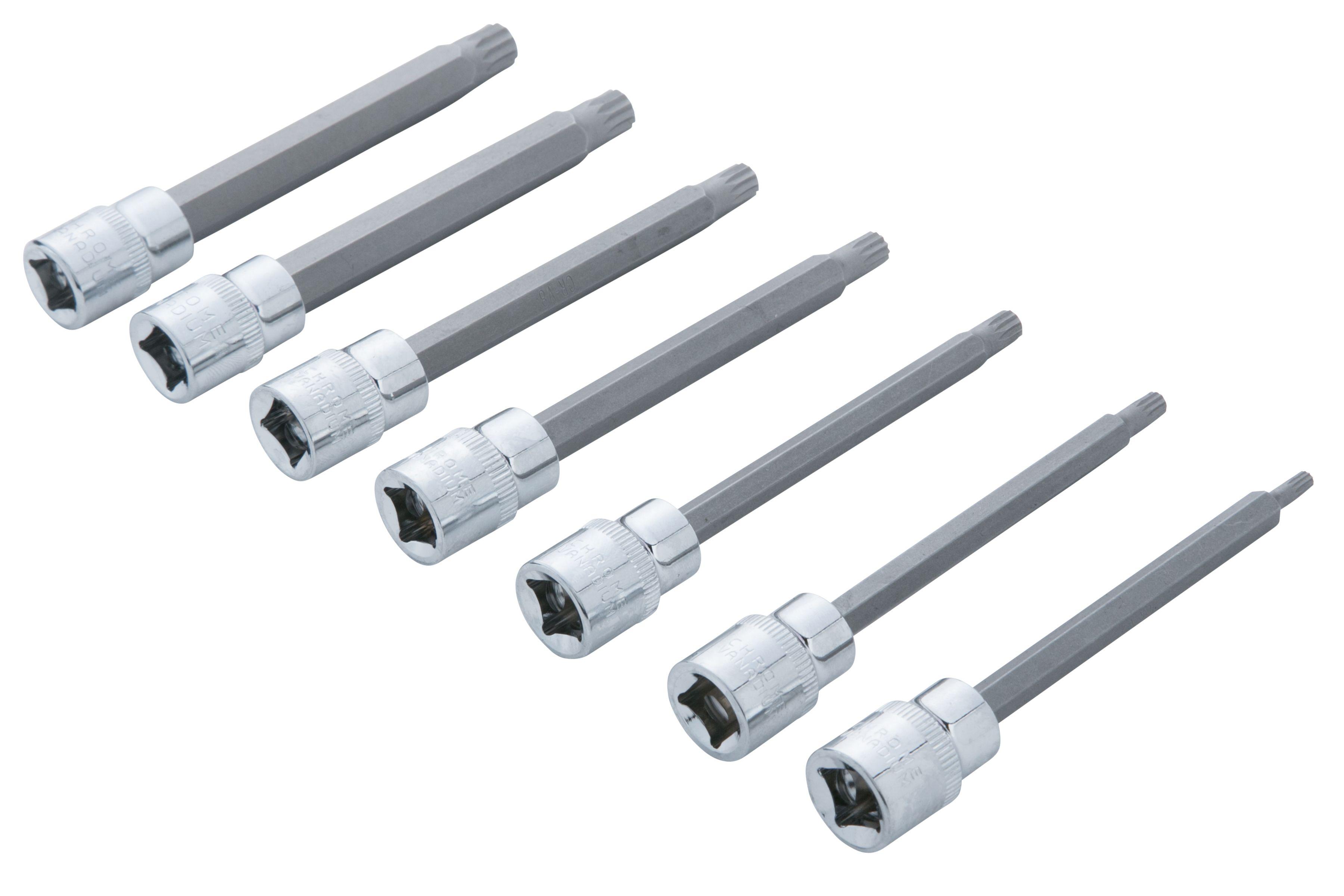 Blue Spot Tools 7 PCE 3/8" Drive Extra Long Spline Socket Bit Set (M4 -M10)