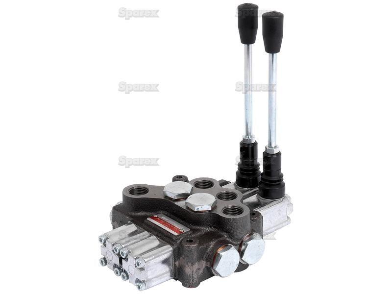 Hydraulic Monoblock Valve 1/2''BSP Ports 2 Banks Single/Single acting Spring centered