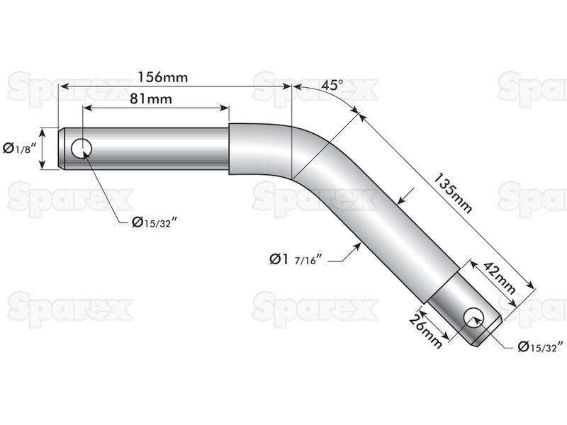 Lower link pin - Cranked 28 - 36mm Cat.2/3