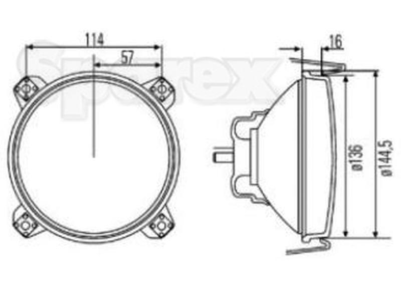 Halogen Head Light LH (RH Dip) for Ford New Holland 6710 (10 Series)