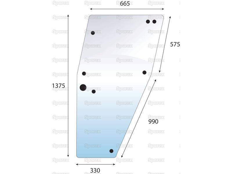 Door Glass LH for Deutz-Fahr DX4.50 (DX4 Series)