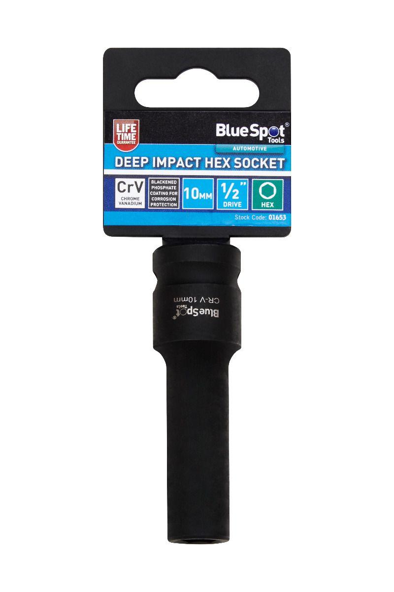 Blue Spot Tools Individual 10mm 1/2" Deep Impact Hex Socket