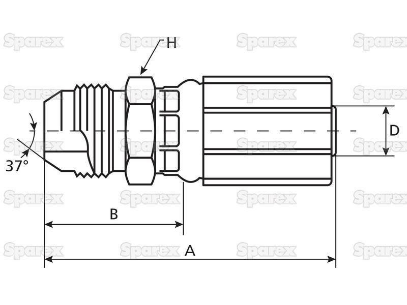 Gates JIC 37° Hose Insert 3/8'' x 3/4'''' Male Straight Gates (Belts) (6G8MJ)