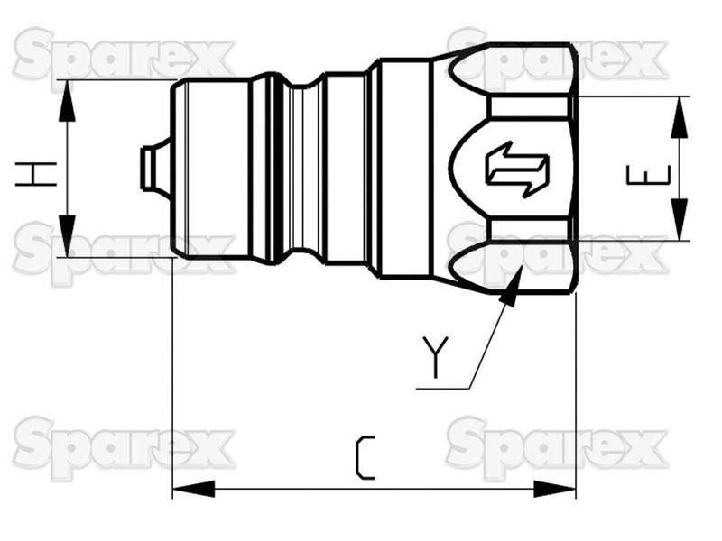 Faster Quick Release Hydraulic Coupling Male 3/8'' Body x 3/8'' BSP Female Thread (Agripak 1pc.) Faster S.p.A (ANV38GASM)