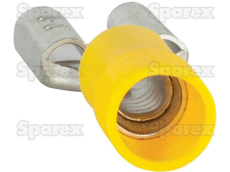 Pre Insulated Spade Terminal, Double Grip - Female, 9.5mm, Yellow (4.0 - 6.0mm)