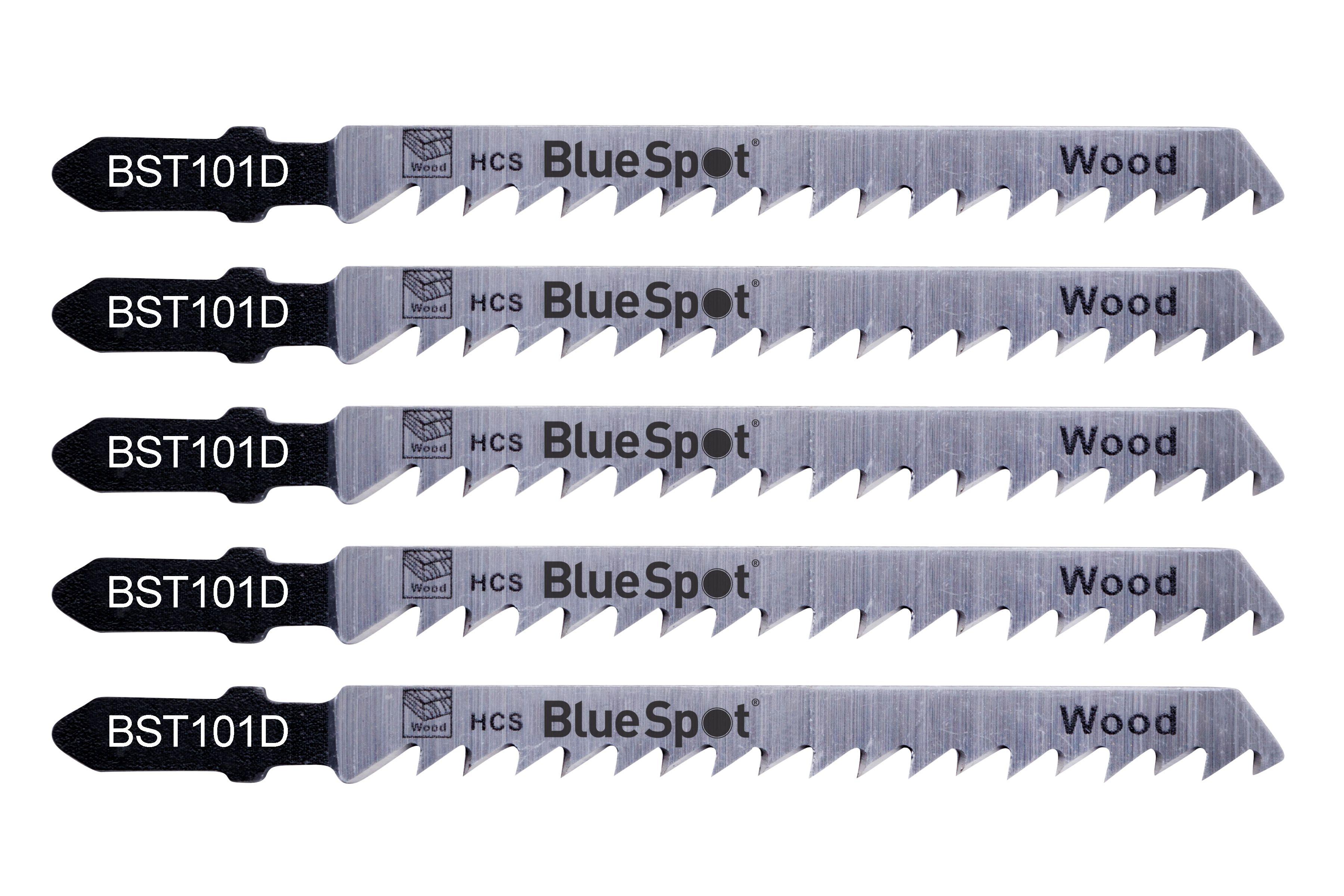 Blue Spot Tools 5 PCE HCS Fast Cut Jigsaw Blades For Wood (6 TPI)