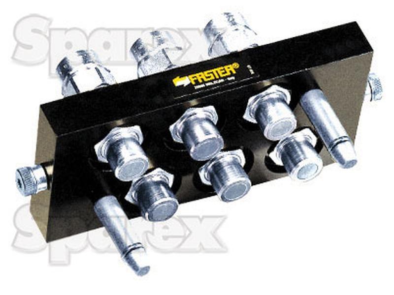 Faster Multiport Coupling - 6 Ports 3/8'' Body x 1/2'' BSP Female Thread (Mobile Part) Faster S.p.A (2P606-6-12G M C, 2P606612GMC, 2P606-6-12GMC)