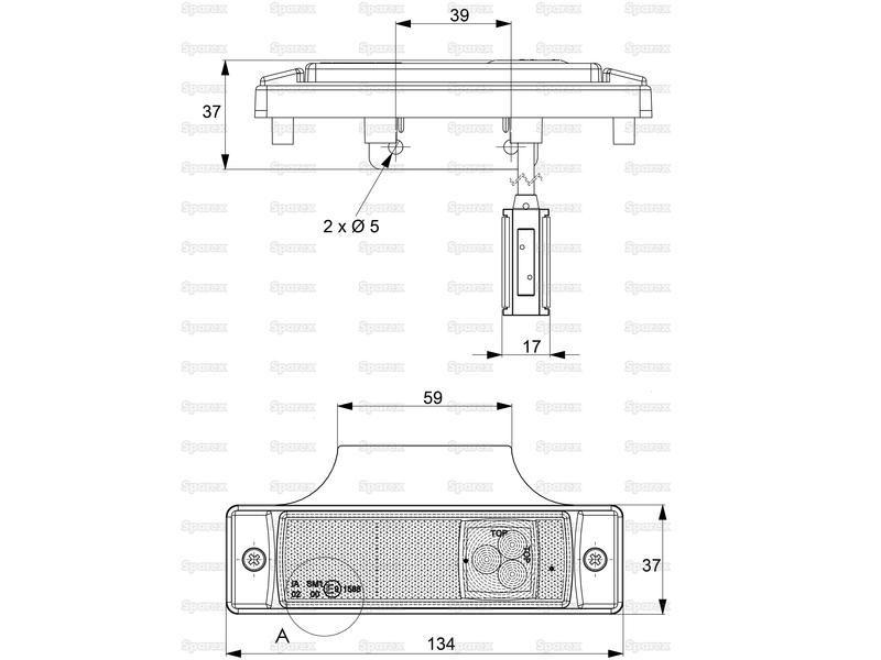 LED Side Facing Marker Light, RH & LH, 12-24V