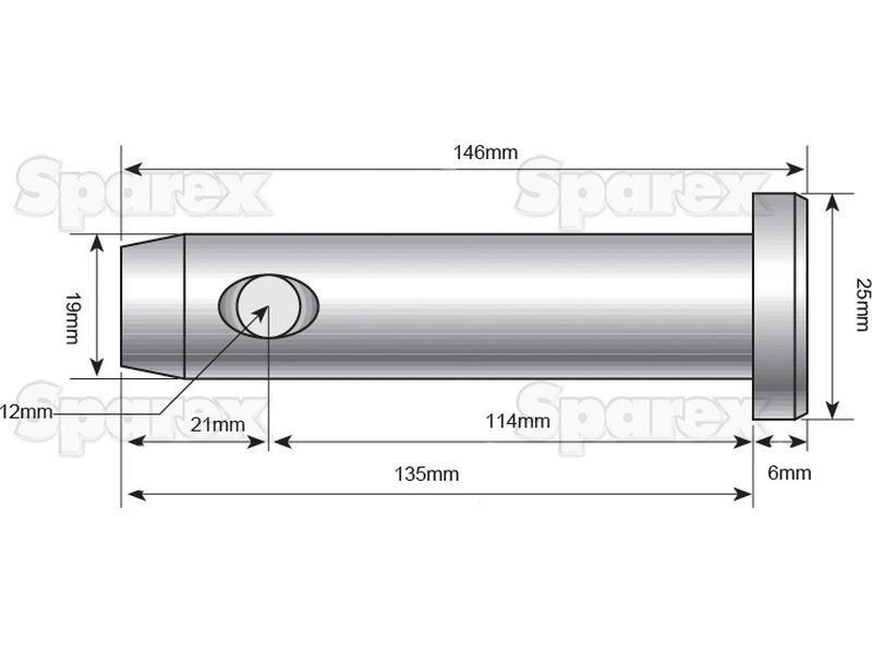 Top link pin 19x114mm Cat. 1