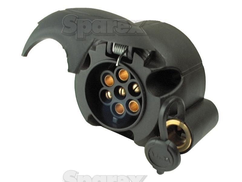 7 Pin Trailer Socket Female with Screw Connectors & Jack Plug (Plastic)