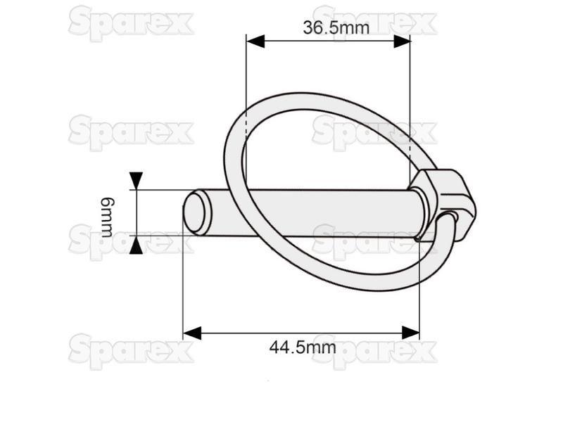 Round Linch Pin, Chain & Hook Assembly, Pin Ø6mm