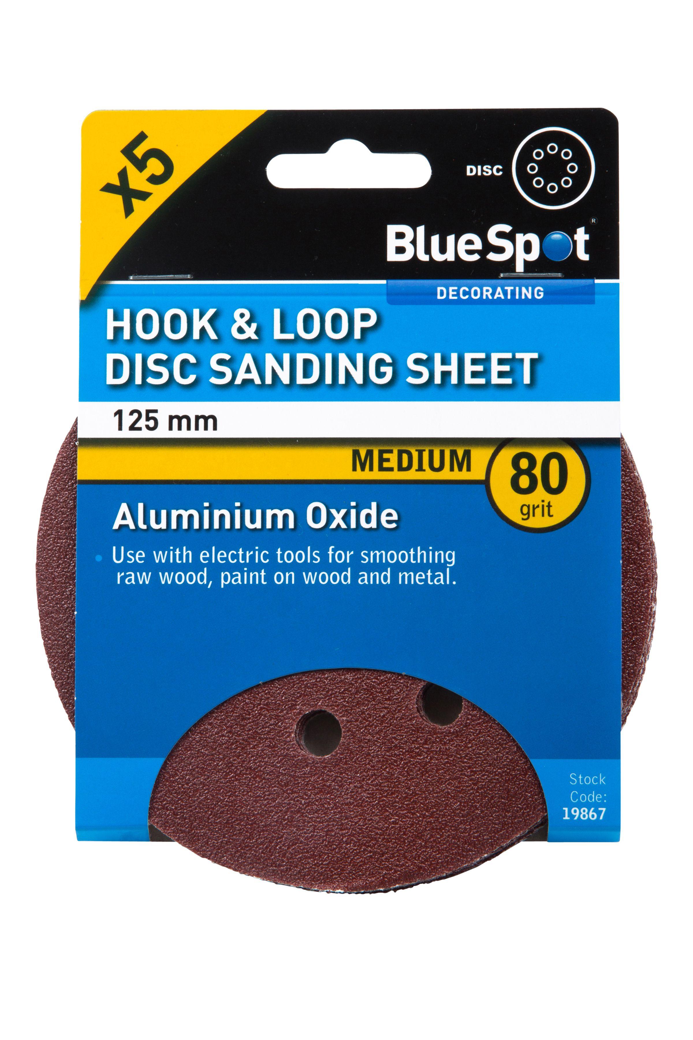 Blue Spot Tools 125mm 5 Pack 80 Grit Sanding Disc