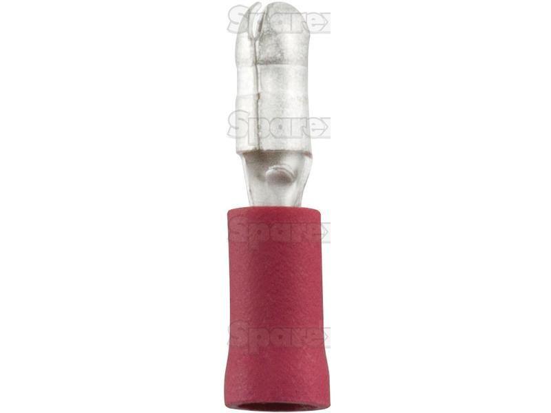 Pre Insulated Bullet Terminal, Double Grip - Male, 4.0mm, Red (0.5 - 1.5mm)