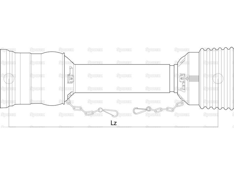 PTO Guard - Easylock - Wide Angle, (Lz) Length: 1010mm, Size: Small.