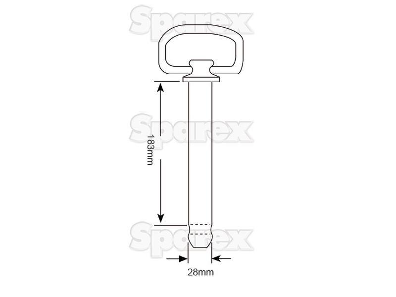 Hitch Pin with Chain & Linch Pin 28x183mm