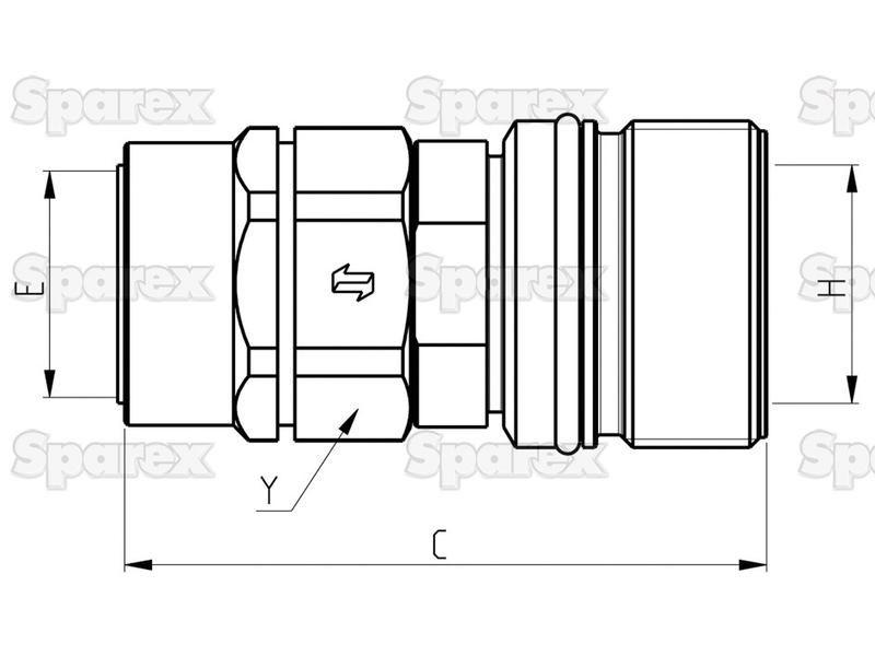 Poppet Valve Coupling Screw - Female - 1/2''BSP - CVV Series Faster S.p.A (CVV08 12 GAS FV, CVV0812GASFV)