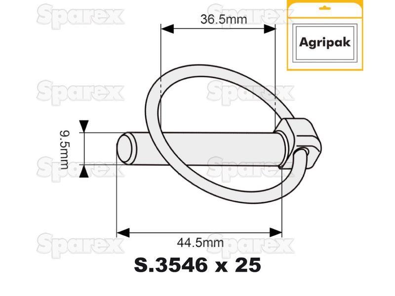 Round Linch Pin, Pin Ø9.5mm x 44.5mm (25 pcs. )