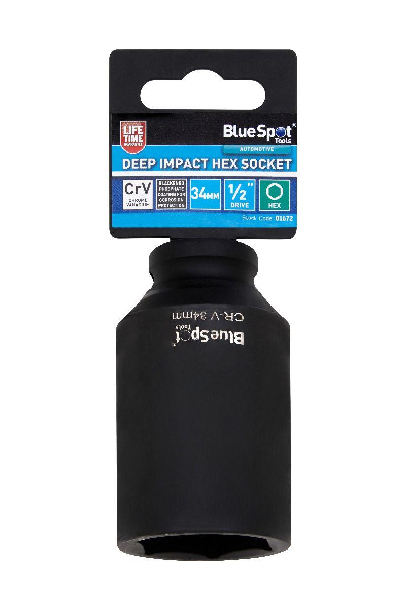 Blue Spot Tools Individual 34mm 1/2" Deep Impact Hex Socket