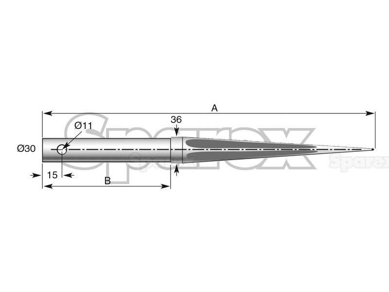 Straight Loader Tine | 820mm for Chilton, Fournial, Mailleux