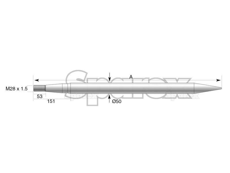 Straight Loader Tine | 815mm for Redrock (1000825)
